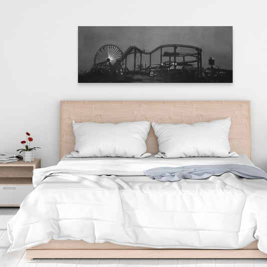 Amusement Park White Canvas | Home Decor Landscape Art