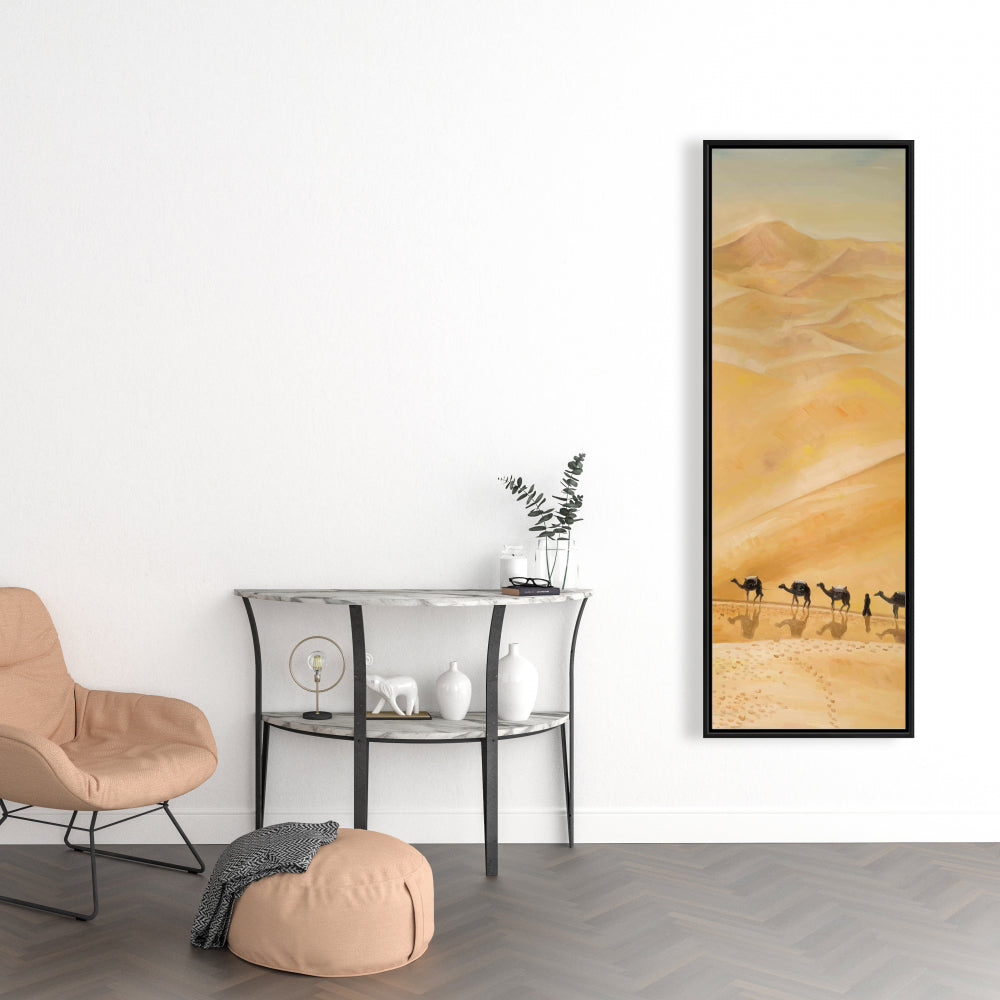 Walking in the Desert Beach Framed Canvas | Home Decor Art