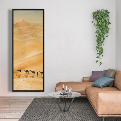 Walking in the Desert Beach Framed Canvas | Home Decor Art