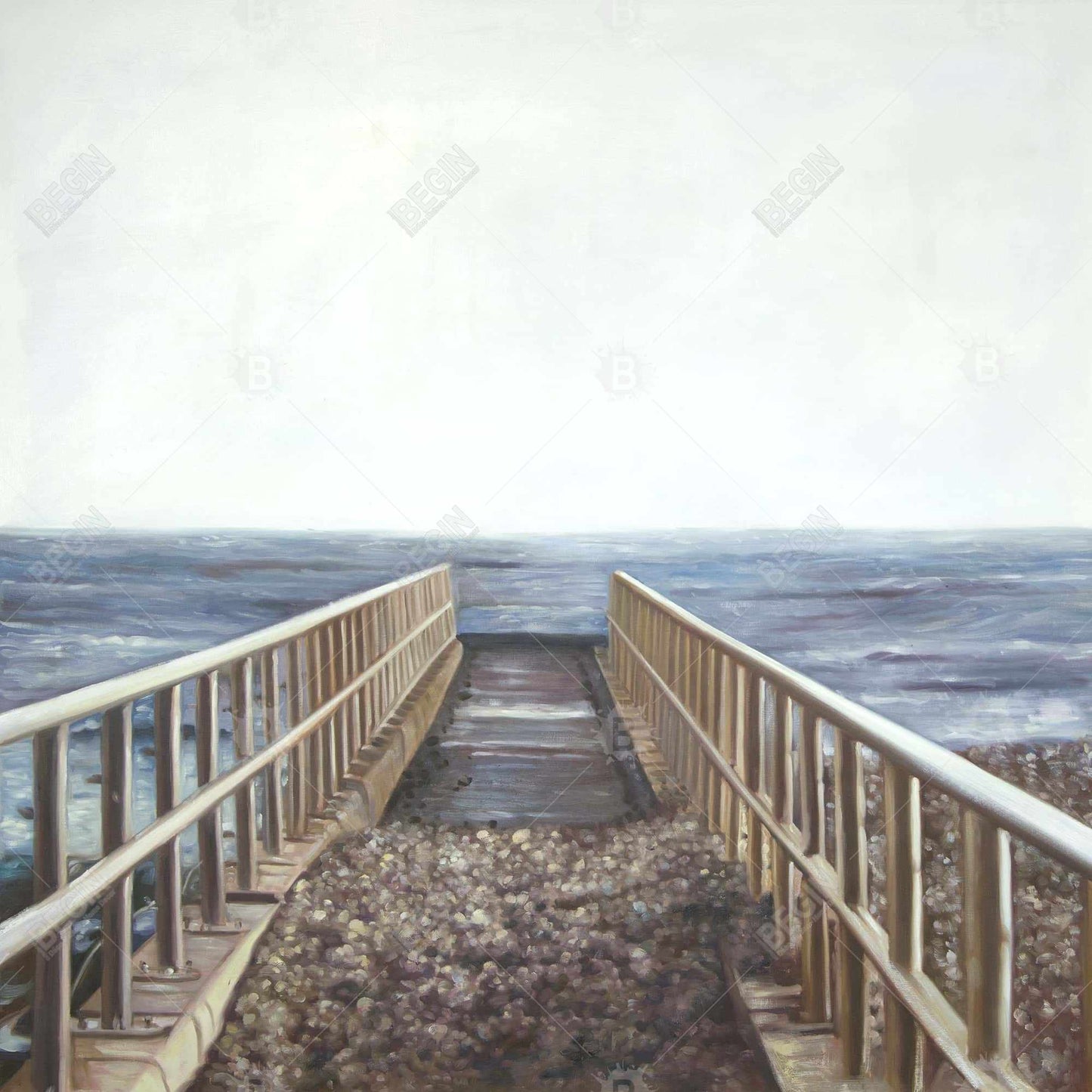 Relaxing Beach Coastal Bedroom Sea Framed Canvas - Home Decor