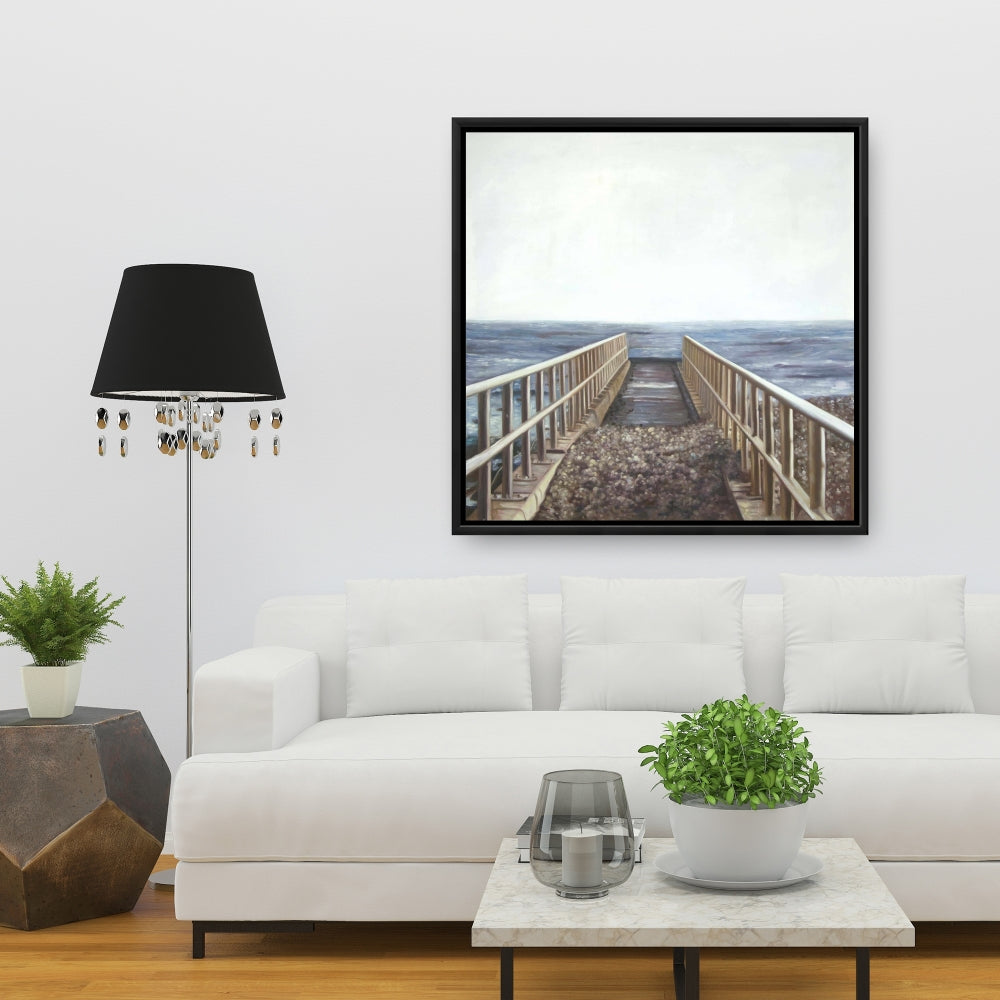 Relaxing Beach Coastal Bedroom Sea Framed Canvas - Home Decor