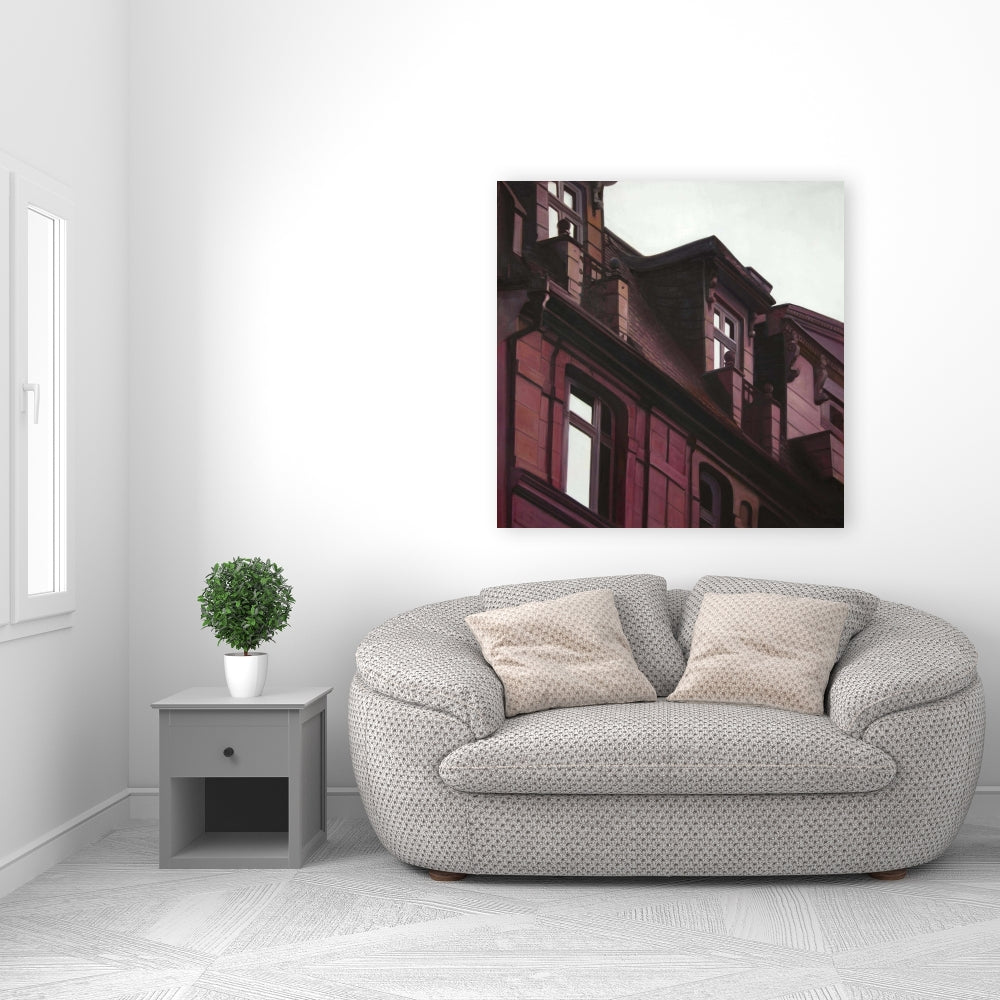 Architectural Building Canvas - Industrial Living Room Decor
