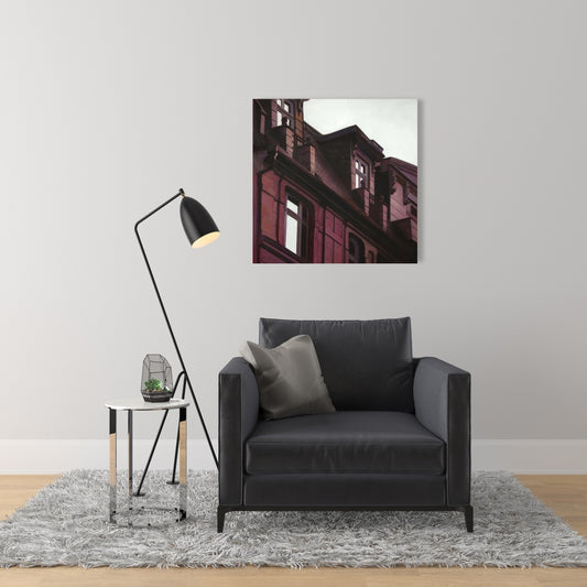Architectural Building Canvas - Industrial Living Room Decor