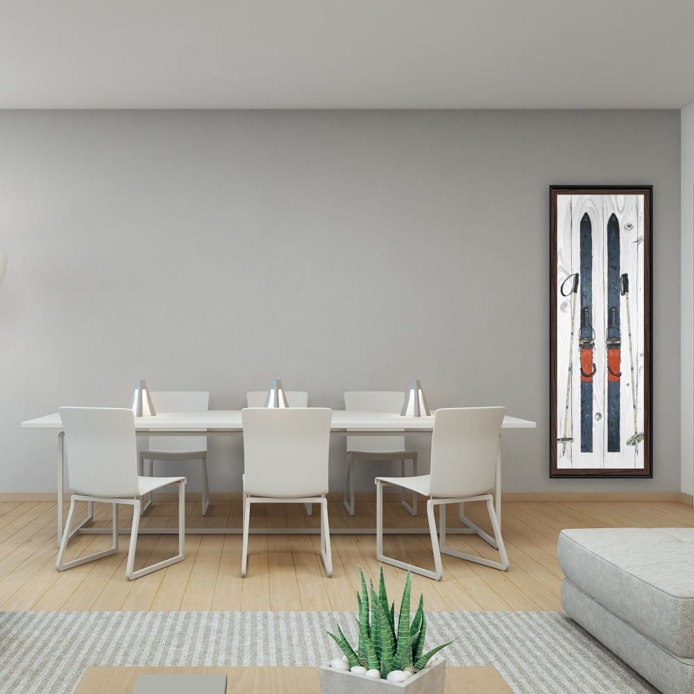 Blue Ski Vintage Framed Canvas | Home Decor Sports & Games