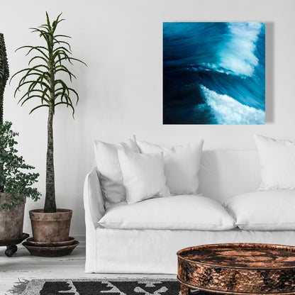 Unleashed Sea Blue Bedroom Canvas | Contemporary Home Decor