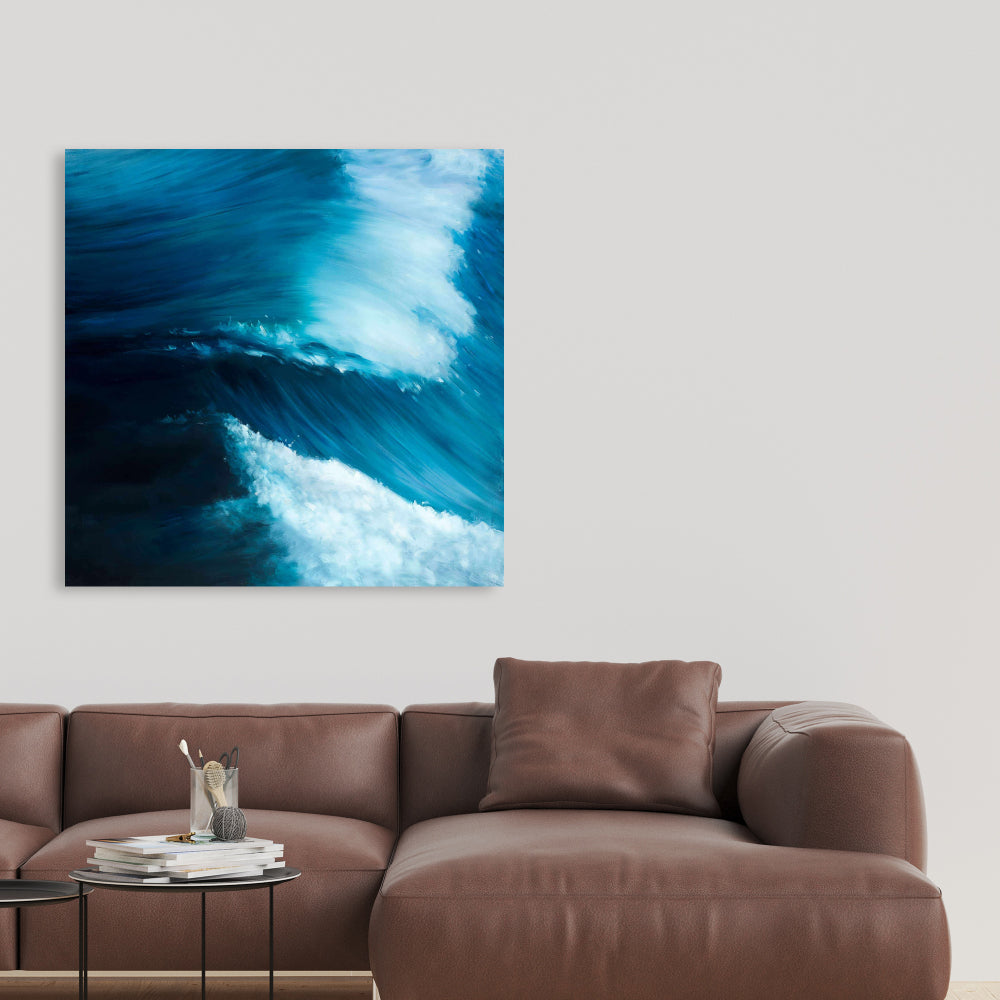 Unleashed Sea Blue Bedroom Canvas | Contemporary Home Decor