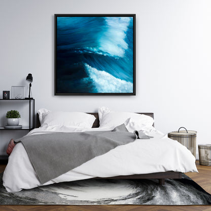 Toile « Mer déchaînée » | Décoration de chambre côtière – Art contemporain