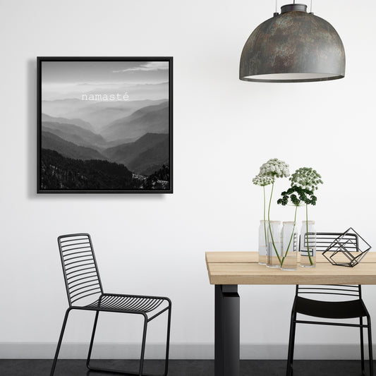 Namaste Monochrome Framed Canvas - Motivational Home Decor