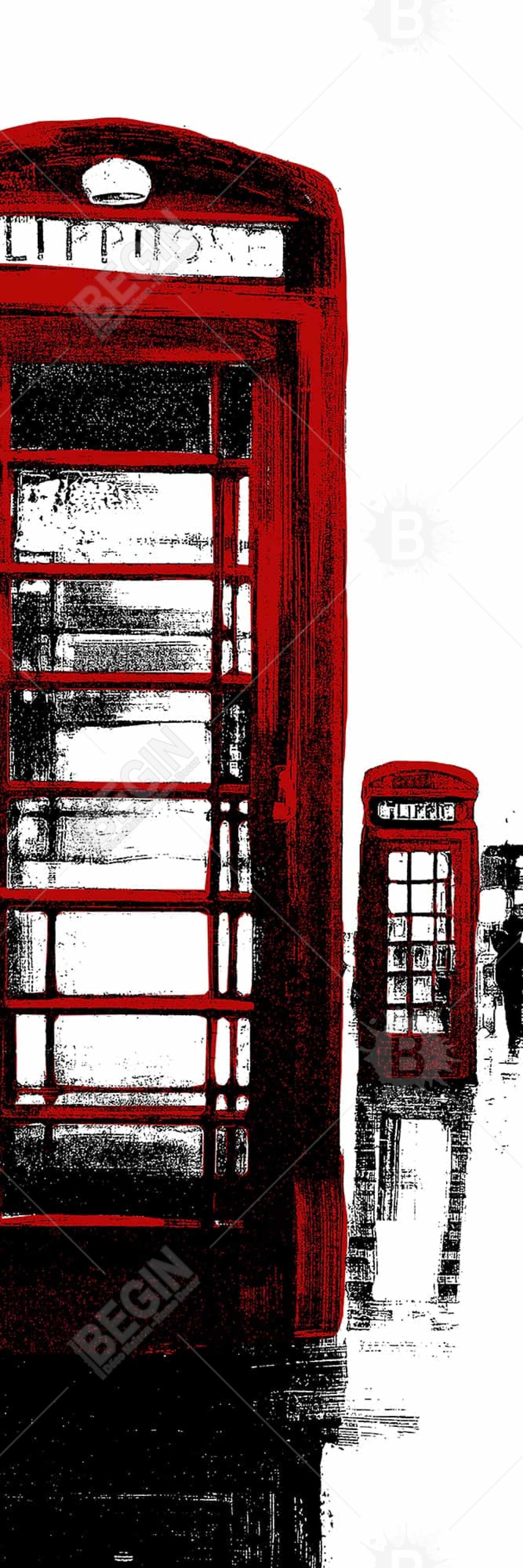Toile encadrée industrielle : cabine téléphonique et Big Ben, décoration d'intérieur