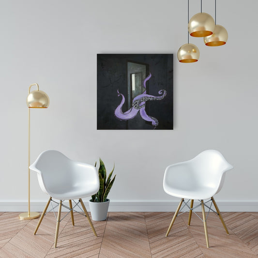 Octopus Street Art Canvas - Gray Industrial Aquatic Decor