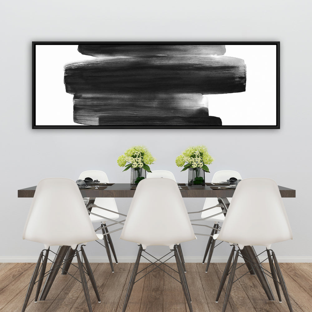 Black Shapes Minimalist Canvas | Bedroom Decor Framed Art