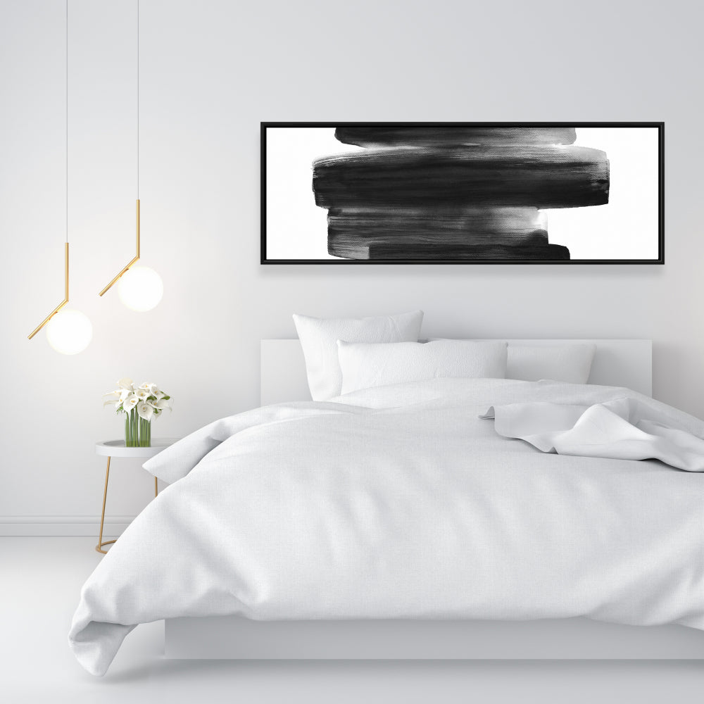 Black Shapes Minimalist Canvas | Bedroom Decor Framed Art