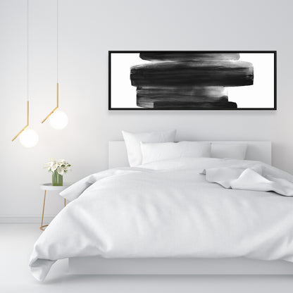 Black Shapes Minimalist Canvas | Bedroom Decor Framed Art