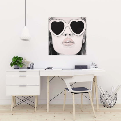 Mademoiselle in Pink Canvas - Elegant Living Room Wall Art