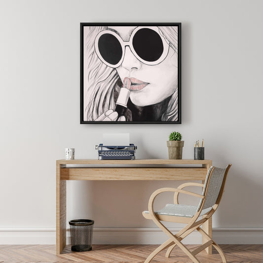 Toile encadrée « Femme incognito » – Décoration d'intérieur