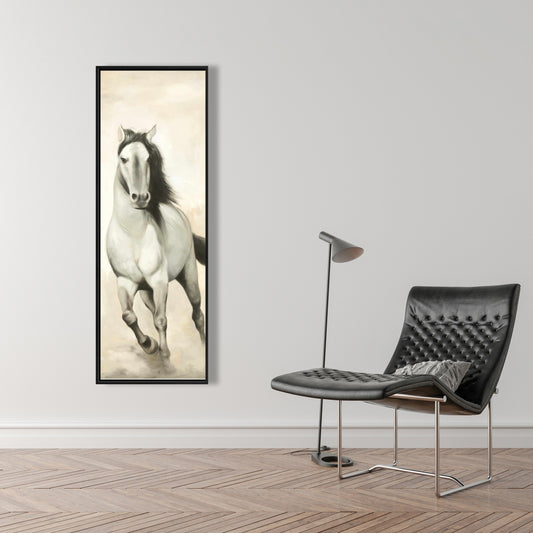 Graceful Horse Canvas | White Bedroom Western Framed Decor