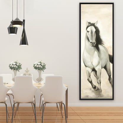 Graceful Horse Canvas | White Bedroom Western Framed Decor