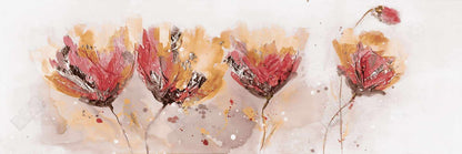 Quatre petites fleurs - Décoration de chambre à coucher sur toile encadrée botanique florale