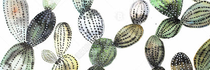 Pattern Opuntia Cactus Canvas - Exotic Green Botanical Decor