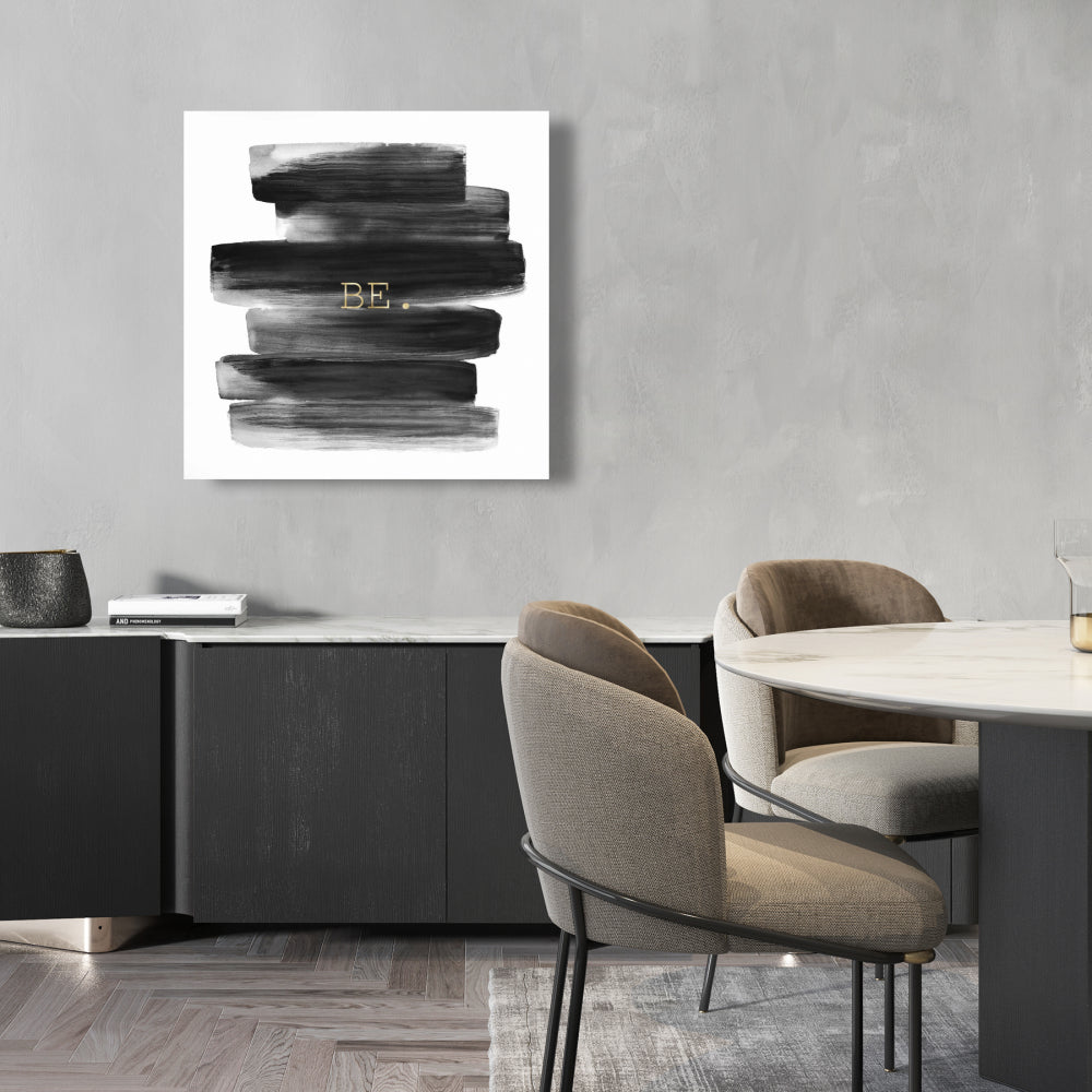 White Livingroom Motivational Canvas - Be. Home Decor Quote