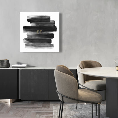 White Livingroom Motivational Canvas - Be. Home Decor Quote