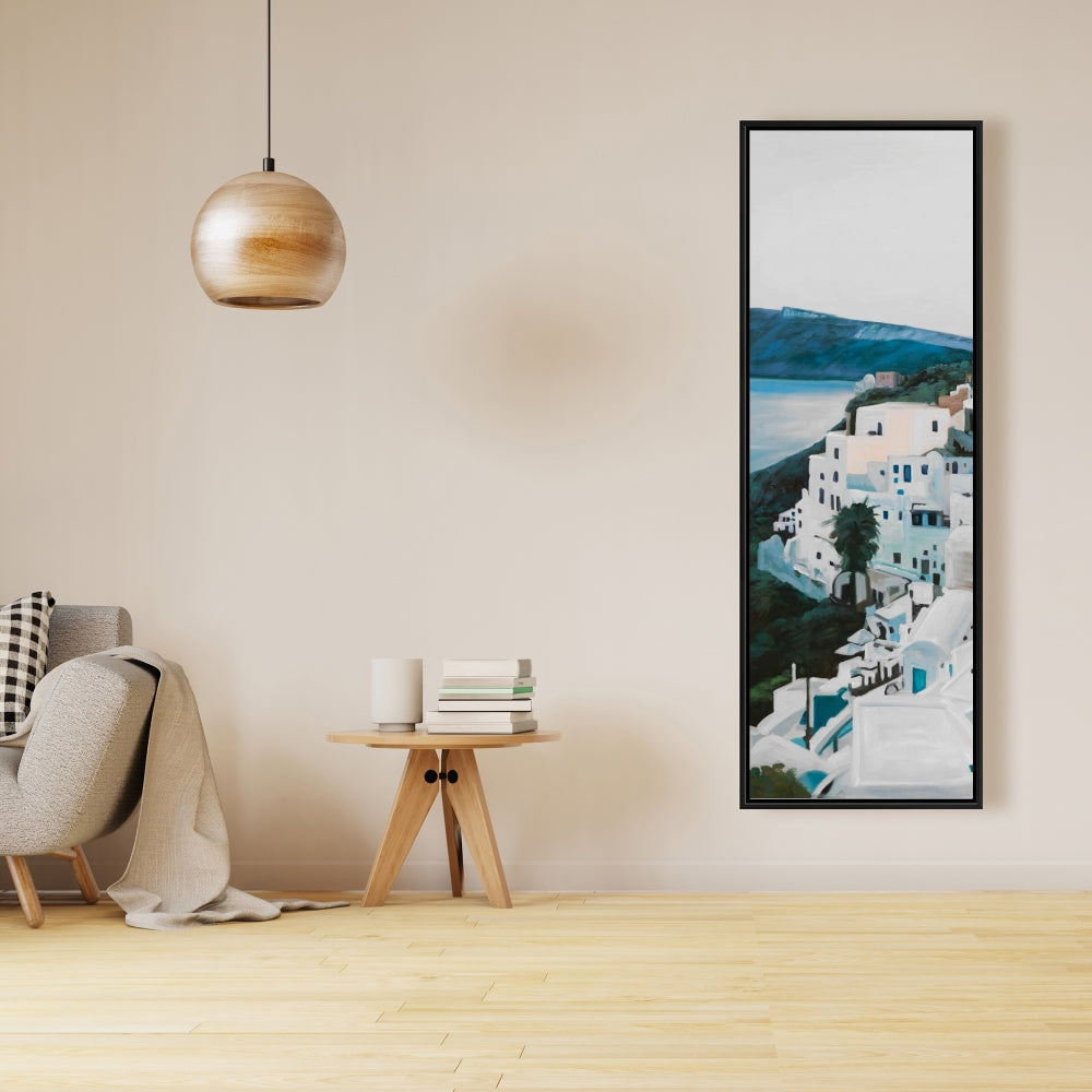 Toile « Voyage en Grèce » | Décoration d'intérieur avec paysage urbain hyperréaliste
