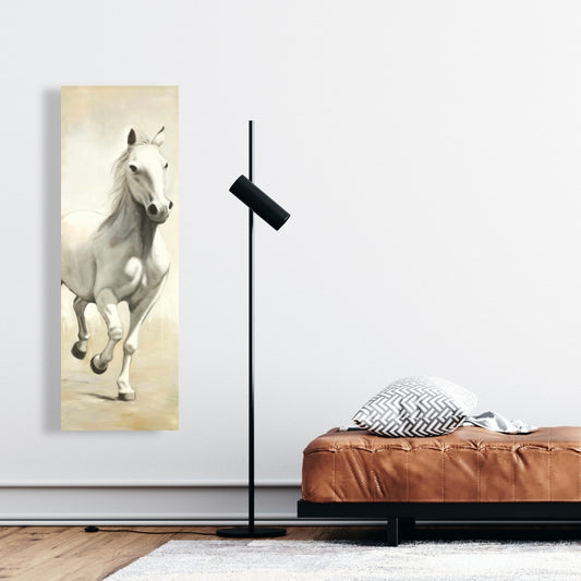 Gallant White Horse Canvas - Bedroom Decor | Animals Wall Art