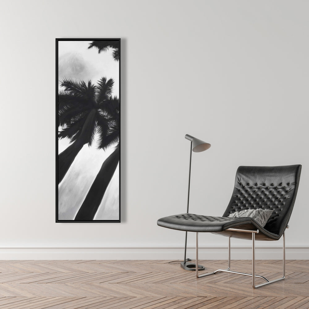 Toile monochrome Palmiers | Décoration murale de chambre côtière