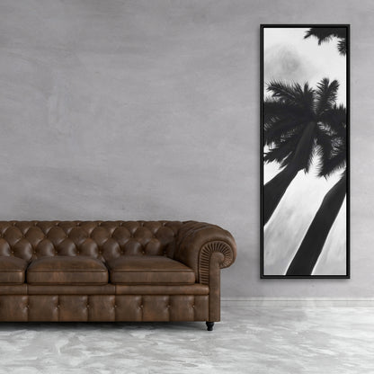Toile monochrome Palmiers | Décoration murale de chambre côtière