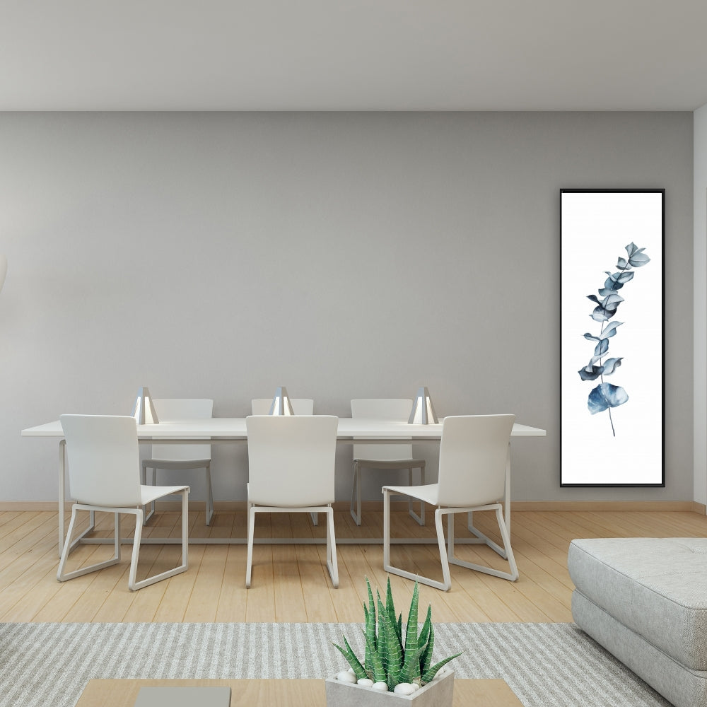 Toile à feuilles d'eucalyptus bleues - Décoration murale florale pour chambre à coucher