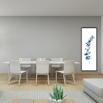 Toile à feuilles d'eucalyptus bleues - Décoration murale florale pour chambre à coucher