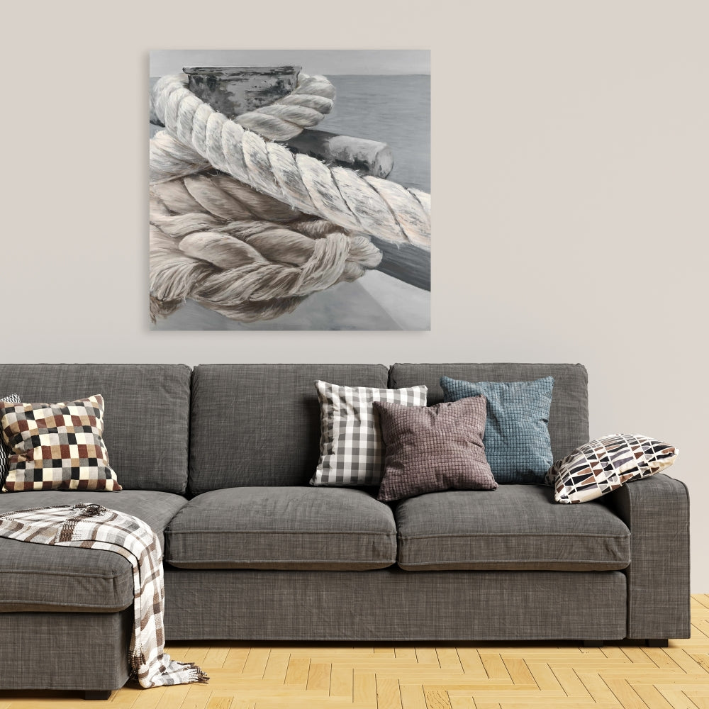 Toile de salle de bain beige | Décoration d'intérieur en corde de bateau torsadée