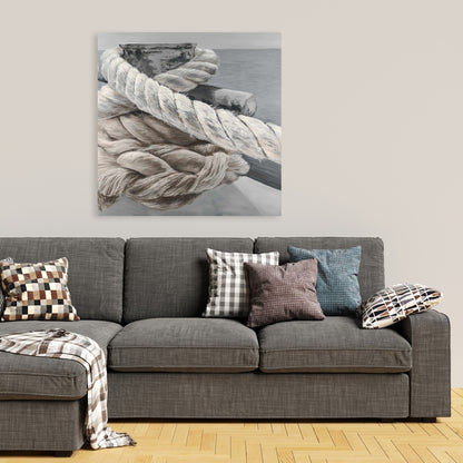 Toile de salle de bain beige | Décoration d'intérieur en corde de bateau torsadée