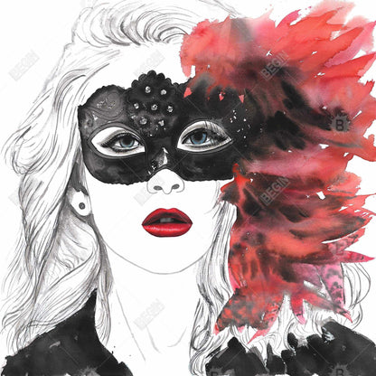 Masked Ball White Bedroom Beauty Canvas | Elegant Home Decor