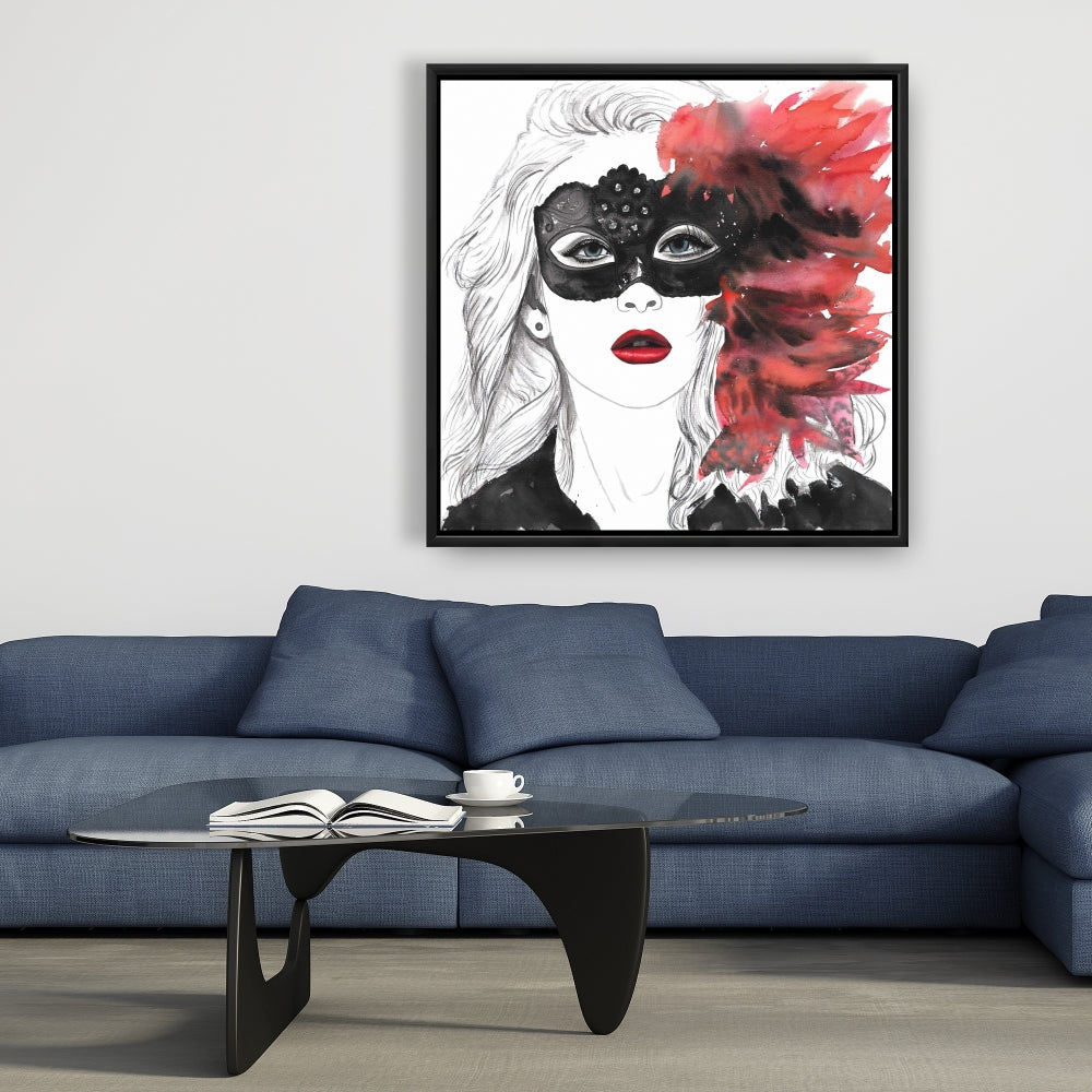 Masked Ball White Bedroom Beauty Canvas | Elegant Home Decor