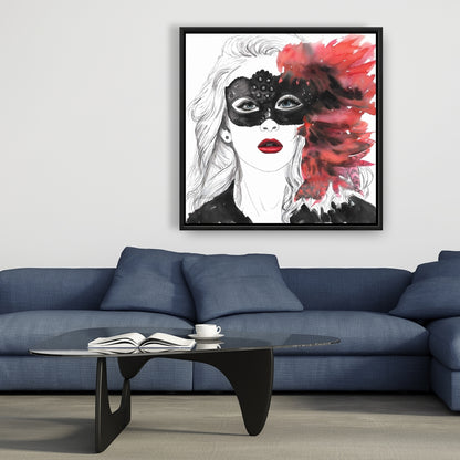 Masked Ball White Bedroom Beauty Canvas | Elegant Home Decor