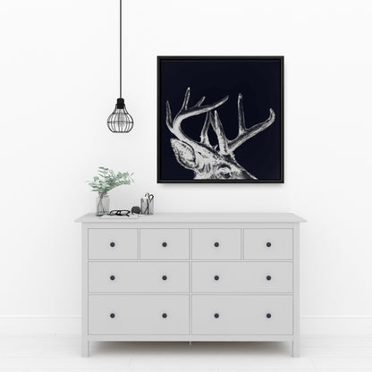 Blue Roe Deer Plume | Framed Canvas | Home Decor Art