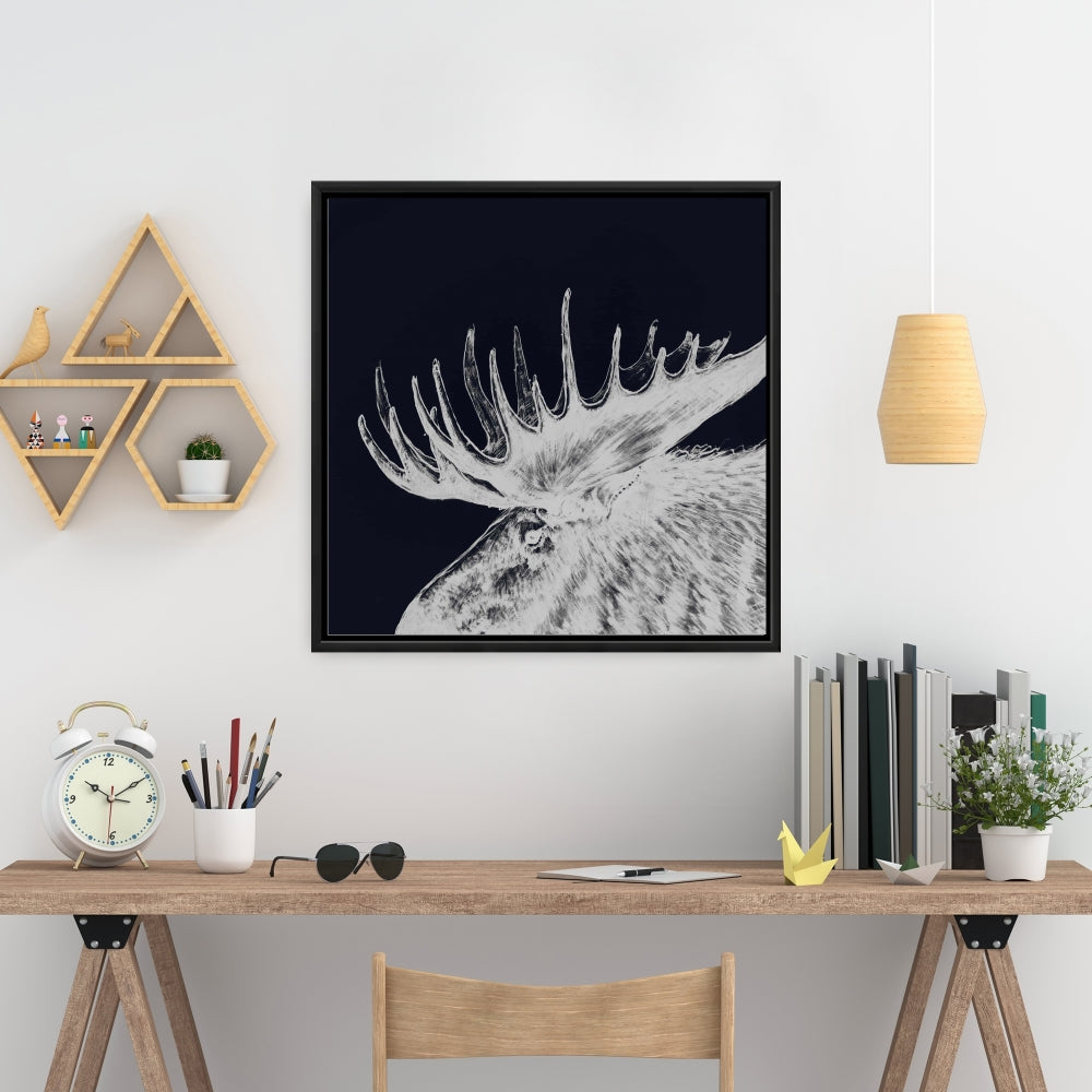 Blue Deer Livingroom Canvas - Big Moose Plume Home Decor