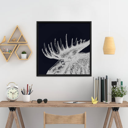 Blue Deer Livingroom Canvas - Big Moose Plume Home Decor