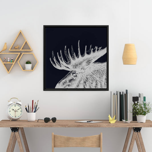 Blue Deer Livingroom Canvas - Big Moose Plume Home Decor