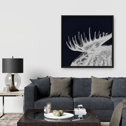 Blue Deer Livingroom Canvas - Big Moose Plume Home Decor