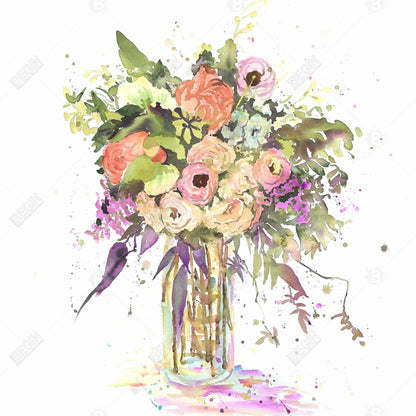 Purple Romantic Leaves Canvas - Romantic Bouquet Home Decor