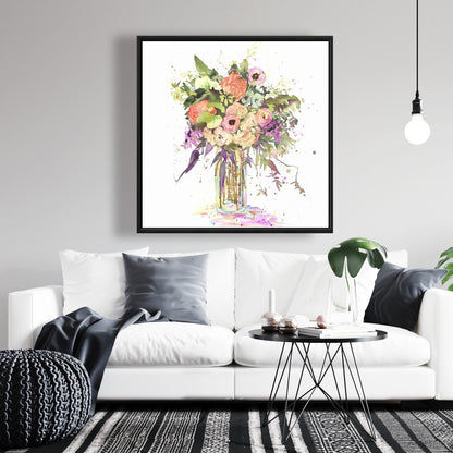 Romantic Bouquet Purple Leaves Canvas | Home Decor Wall Art