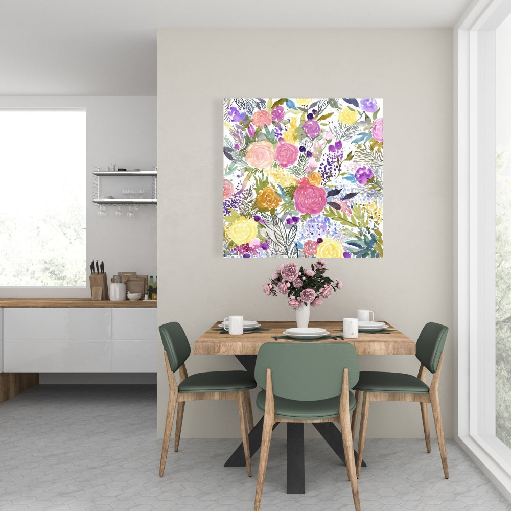 Purple Floral & Botanical Canvas - Bundle of Flowers Decor