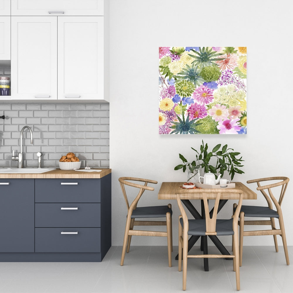 Exotic Flowers Canvas | Purple Botanical Home Decor Art