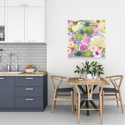 Exotic Flowers Canvas | Purple Botanical Home Decor Art