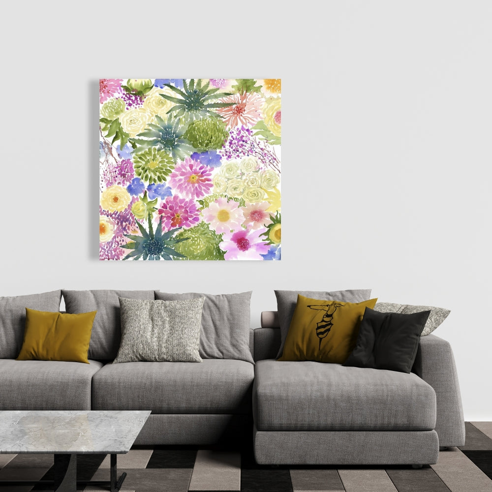 Exotic Flowers Canvas | Purple Botanical Home Decor Art