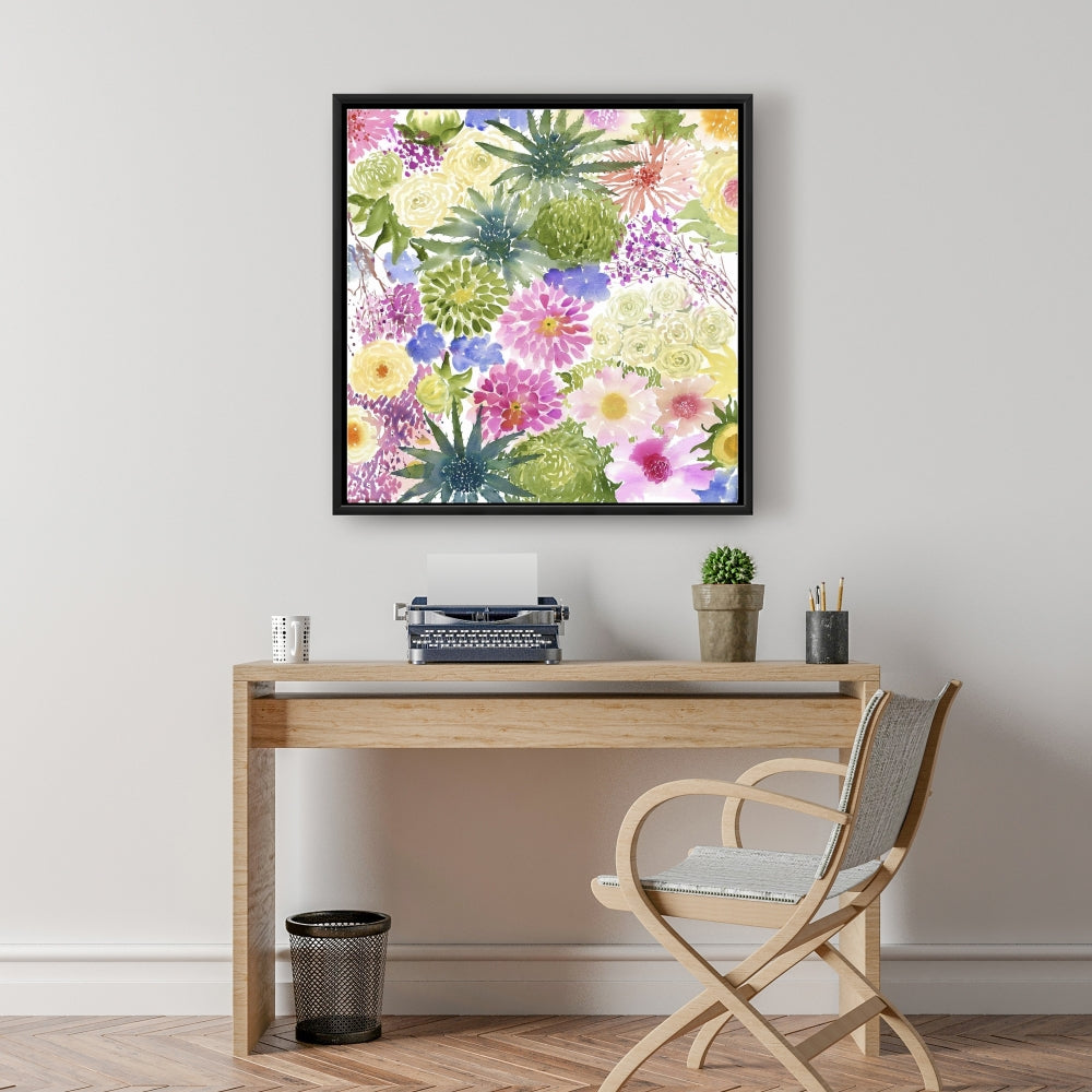 Purple Botanical Canvas | Exotic Flowers Framed Wall Art