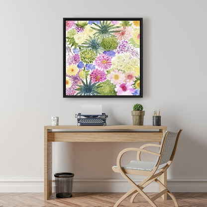 Purple Botanical Canvas | Exotic Flowers Framed Wall Art