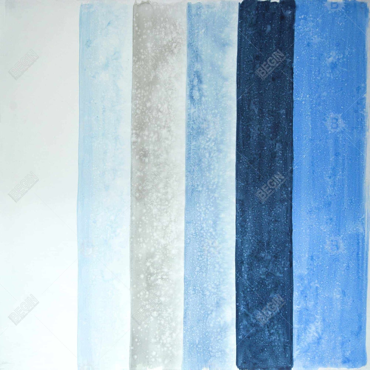 Blue Stripes Framed Canvas - Modern Home Decor Wall Art